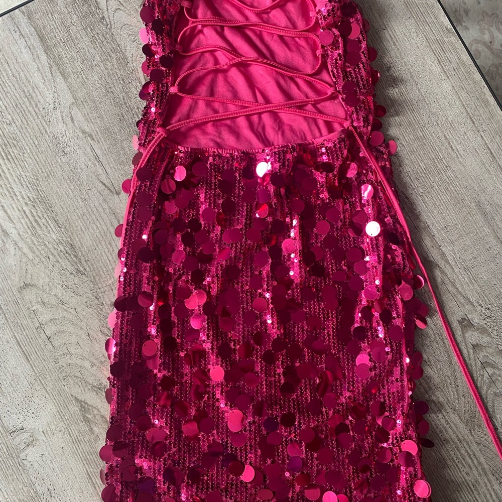 SHEIN Vibrant Pink Sequin Dress